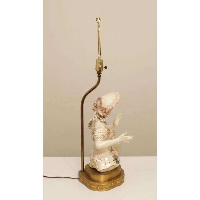 Vintage Porcelain Figurine Table Lamps - A Pair For Sale - Image 9 of 13