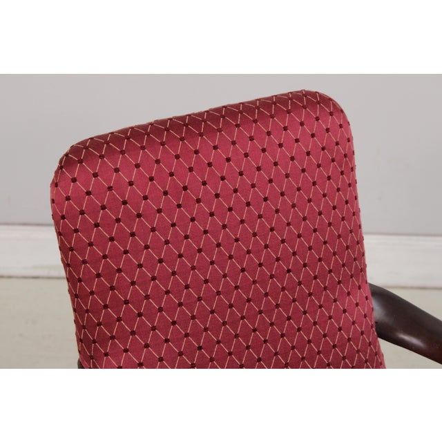 Brown Pair of Antique Mahogany Open Arm Chairs For Sale - Image 8 of 16