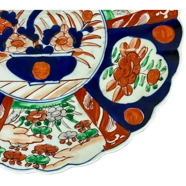 Antique 19th Century Japanese Imari Porcelain Scalloped Charger Plate, 13.25" D For Sale - Image 11 of 13