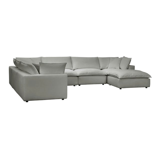 Boho Chic Cali Slate 7-Piece Performance Fabric Modular Large Chaise Sectional For Sale - Image 3 of 7