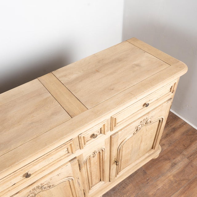 Late 19th Century French Bleached Oak Sideboard Buffet For Sale - Image 6 of 14