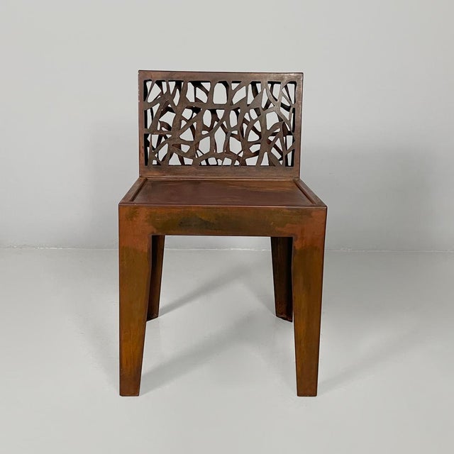 Early 21st Century Italian Postmodern Chairs in Corten Steel, 2010s, Set of 12 For Sale - Image 5 of 16