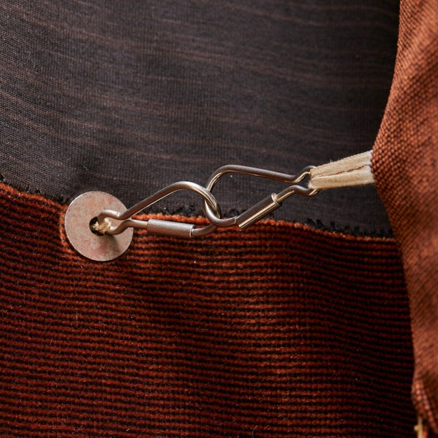 Brown Italian Rust Corduroy Sling Lounge Chair, 1970s - 2 Available For Sale - Image 8 of 11