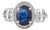 1.33Ct Vivid Blue Sapphire & Diamond Halo Vintage Cluster Ring in 14k Gold Size 7 For Sale