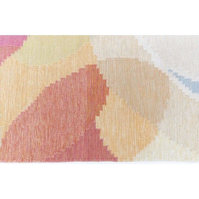 Mid-Century Modern Mid-Century Scandinavian Abstract Lavender Flatweave Rug By Ingegerd Silow For Sale - Image 3 of 11