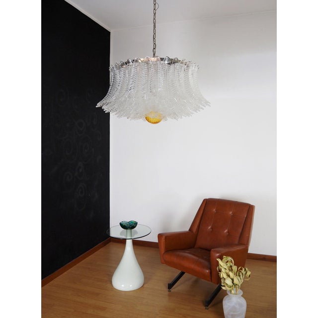 Large Murano Glass Chandelier with 100 Clear Felci Glasses, 1990s For Sale - Image 16 of 18