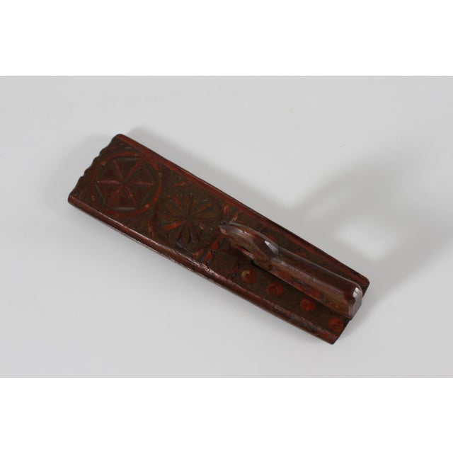 Kid Size Antique Danish Wooden Mangle Board a Wedding Love Gift with Horse, 1768 For Sale - Image 4 of 12