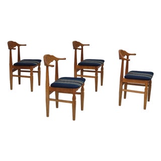 Danish Dining Chairs by Henning Kjærnulf for Eg Quality Furniture, 1970s, Set of 4 For Sale