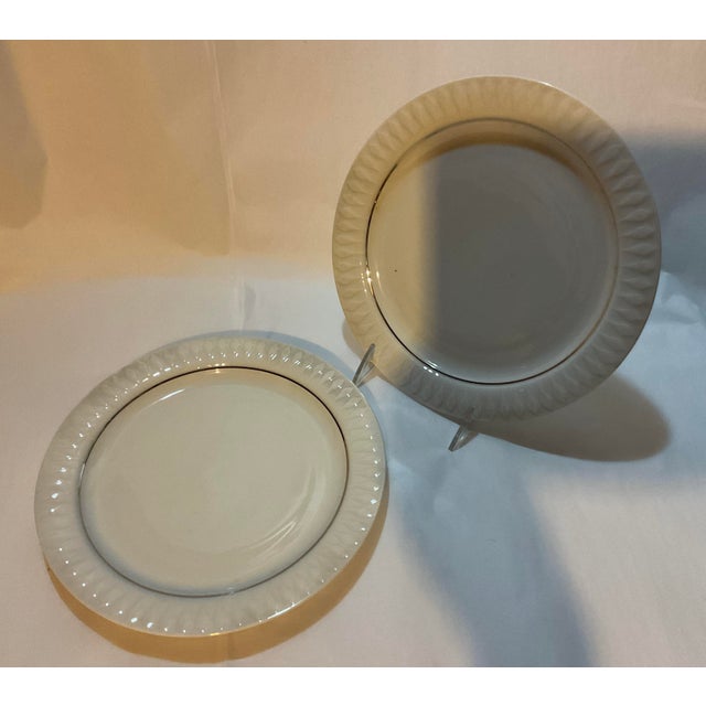 1980s 1980s Rosenthal 18 European Dinner Plates- Lanzette Platinum For Sale - Image 5 of 8