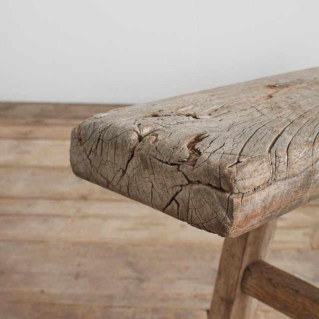 Antique Reclaimed Rustic Wooden Hallway Pig Bench -Dc For Sale - Image 5 of 9