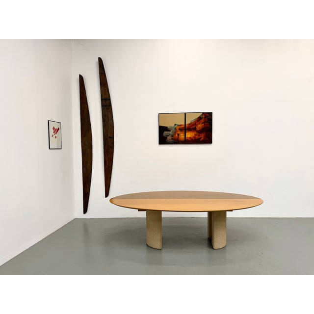 Dining room table by giovanni offredi for saporiti italia, 1970s this iconic piece combines a large tabletop featuring two...