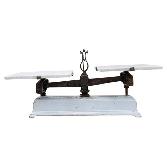 19th Century French Iron & Marble Scale For Sale - Image 15 of 18
