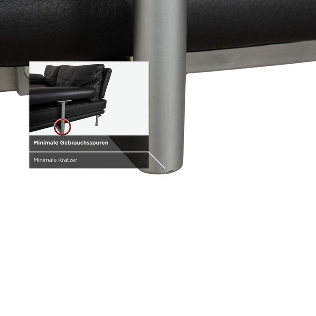 Metal Black Leather Two-Seater Sofa with Manual Function from Walter Knoll For Sale - Image 7 of 14