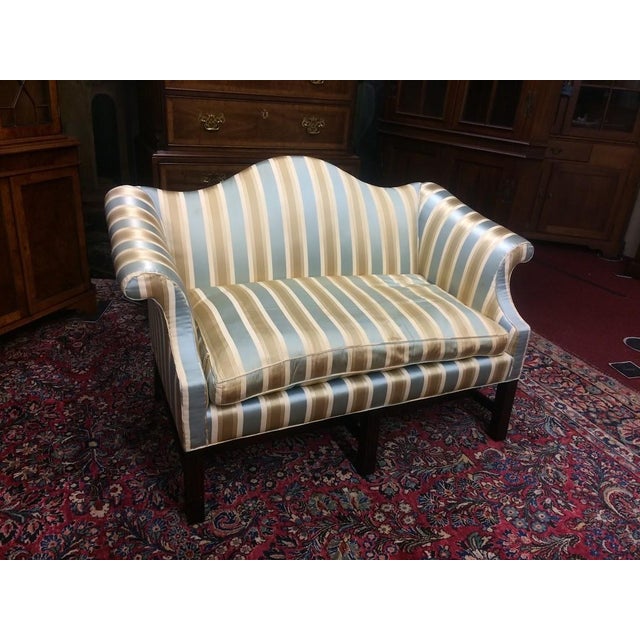 1980s Vintage Settee, Camel Back Sofa For Sale - Image 5 of 14