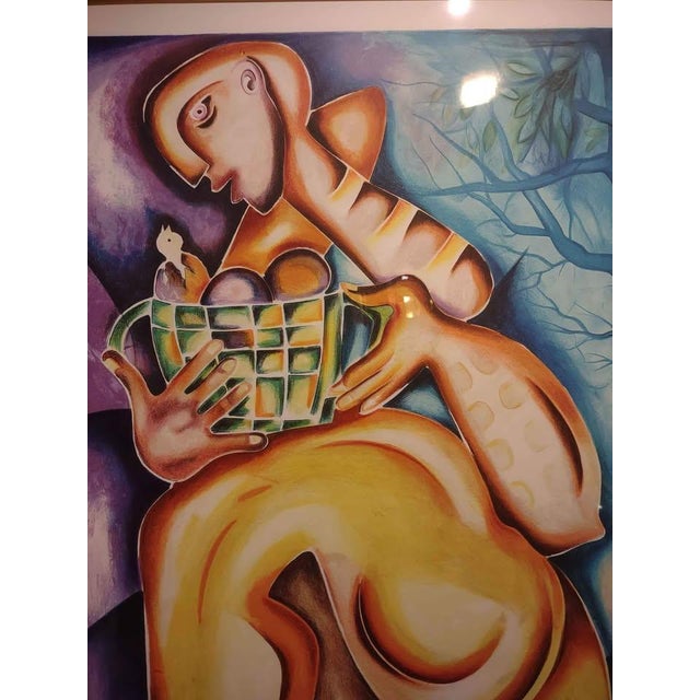 Abstract Alexandra Nechita Signed Lithograph a New Tomorrow Cubist Idem Paris Framed For Sale - Image 3 of 10