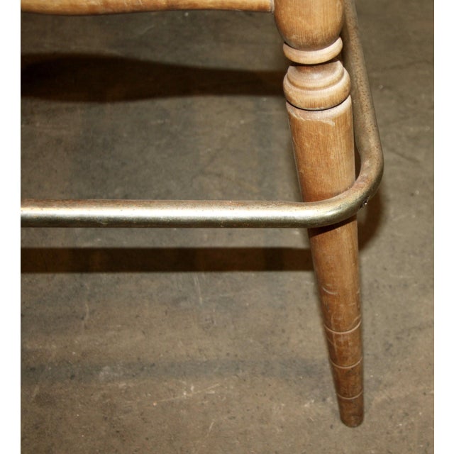 Traditional Vintage Captain Wooden Bar Stool For Sale - Image 3 of 4