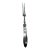 Vintage Georg Jensen "Cactus" Pattern Sterling Silver 2-Tine Roast Carving Fork For Sale