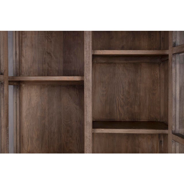 Late 20th Century Three Door Cabinet With Glass Panes For Sale - Image 4 of 7