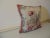 Antique Aubusson Tapestry Square Decorative Pillow Silk woven pink and natural all around. Natural color linen backing....