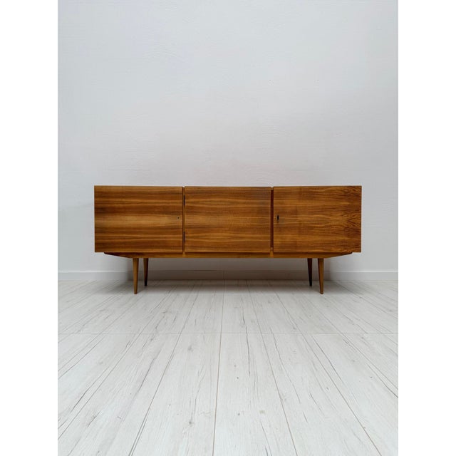 Vintage German Walnut Sideboard, 1960s For Sale - Image 11 of 11