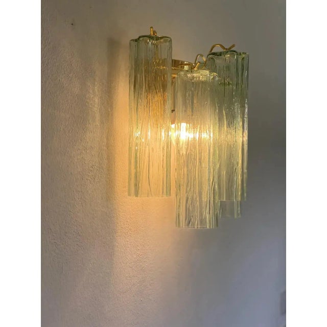 Italian Wall Light in Green Tronchi Murano Glass by Simoeng For Sale - Image 11 of 13