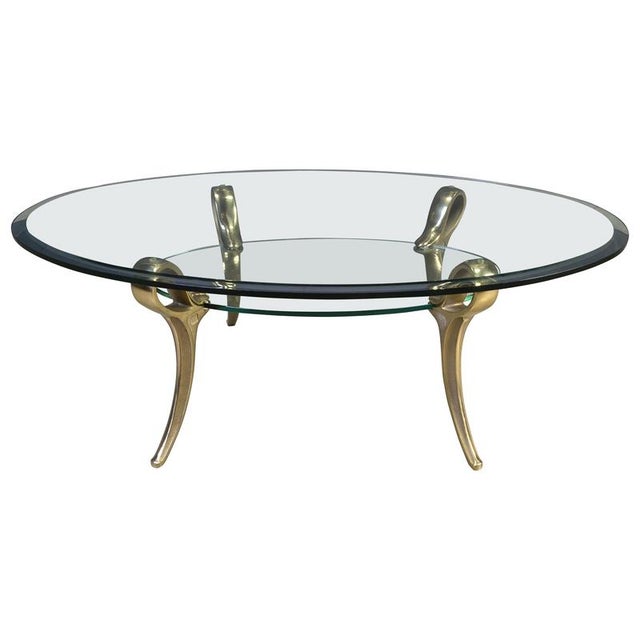 Brass and Glass Coffee Table, 1970s For Sale - Image 13 of 13