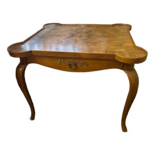 French Provincial Louis XV Cherry/Burl Side Table by Baker, For Sale