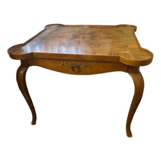 French Provincial Louis XV Cherry/Burl Side Table by Baker, For Sale