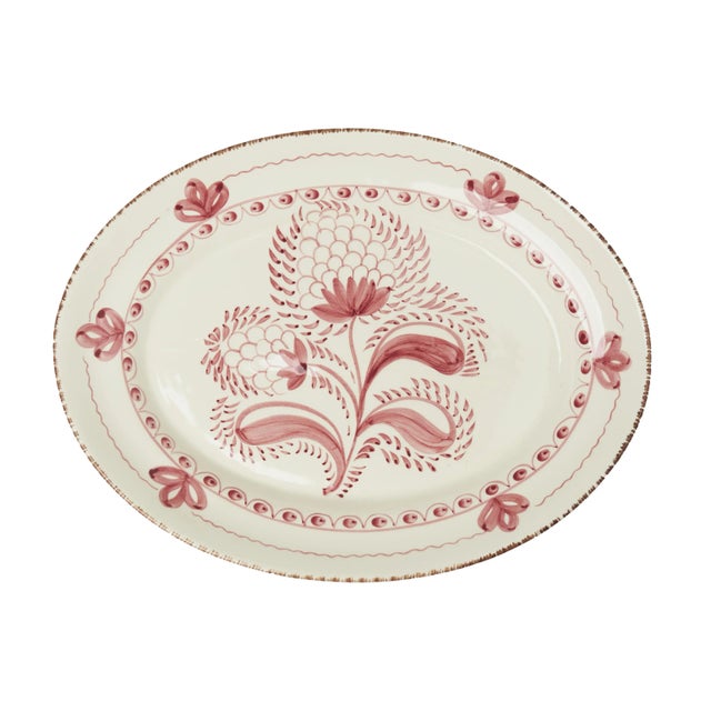 Spanish Casa Nuno Pink and White Platter For Sale - Image 3 of 3