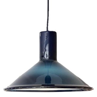 Holmegaard P & T Blue Glass Pendant Light by Michael Bang 1970s For Sale