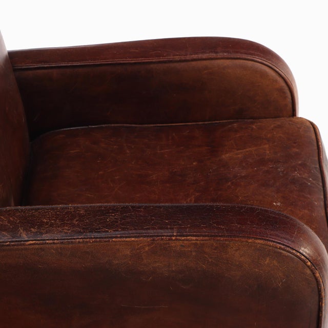 Chocolate A Dutch Classic Leather Club Chair, C. 1960. For Sale - Image 8 of 8