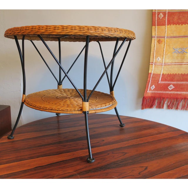Two-Level Coffee Table in Bamboo and Iron, 1960s For Sale - Image 4 of 10