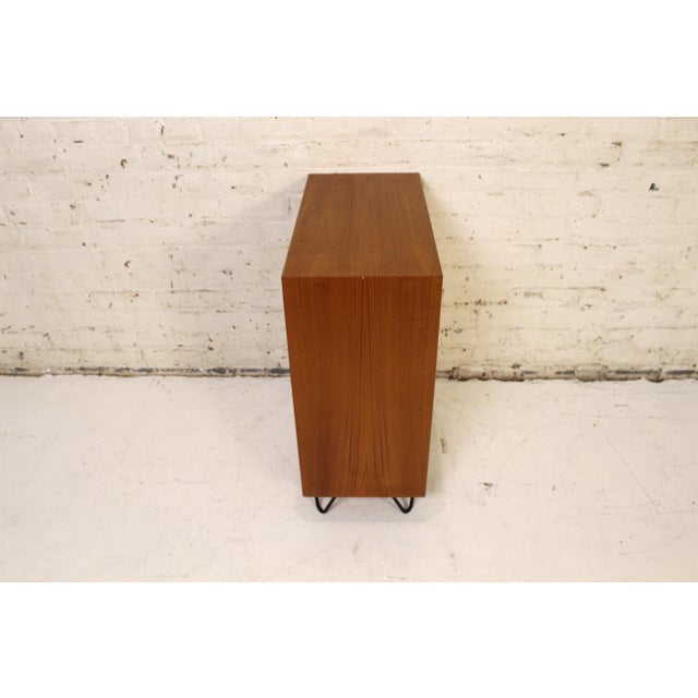 Mid 20th Century Mid 20th Century Danish Teak Nightstand With Cabinet Doors and Shelf For Sale - Image 5 of 17