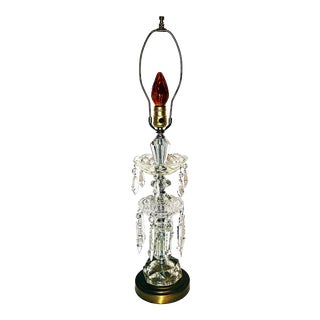 Hollywood Regency Crystal Table Lamp For Sale