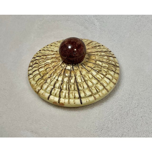 Brown Vintage Mid-Century Ceramic Lidded Jar Native American Southwestern Inspired For Sale - Image 8 of 12