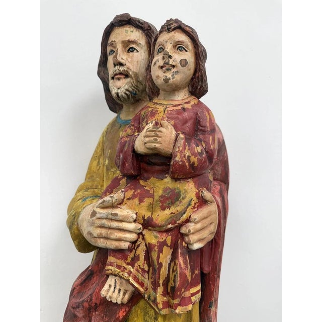Baroque Devotional Figure of St. Joseph with the Christ Child, Southern Germany, 1750-1800 For Sale - Image 12 of 18