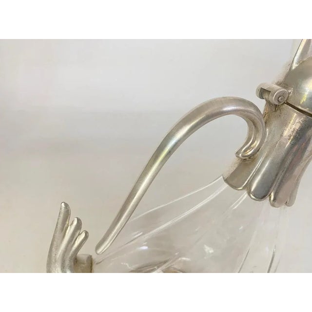 20th Century Silver Color Liquor Bottle in Glass and Metal, France For Sale - Image 10 of 13