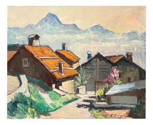 Ernest Voegeli, Backlight at Huémoz, Oil on Canvas