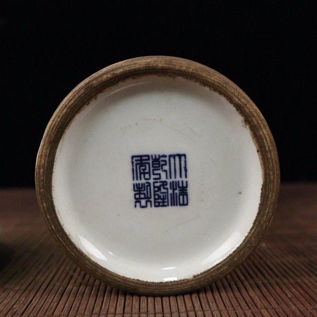 Chinoiserie Blue and White Landscape Porcelain Lidded Ginger Jar For Sale - Image 4 of 9