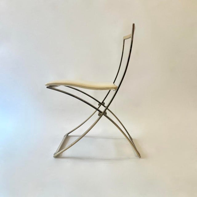 1970s Vintage Luisa Folding Chairs in Leather and Brass by Marcello Cuneo for Mobel Italia, 1970, Set of 6 For Sale - Image 5 of 18