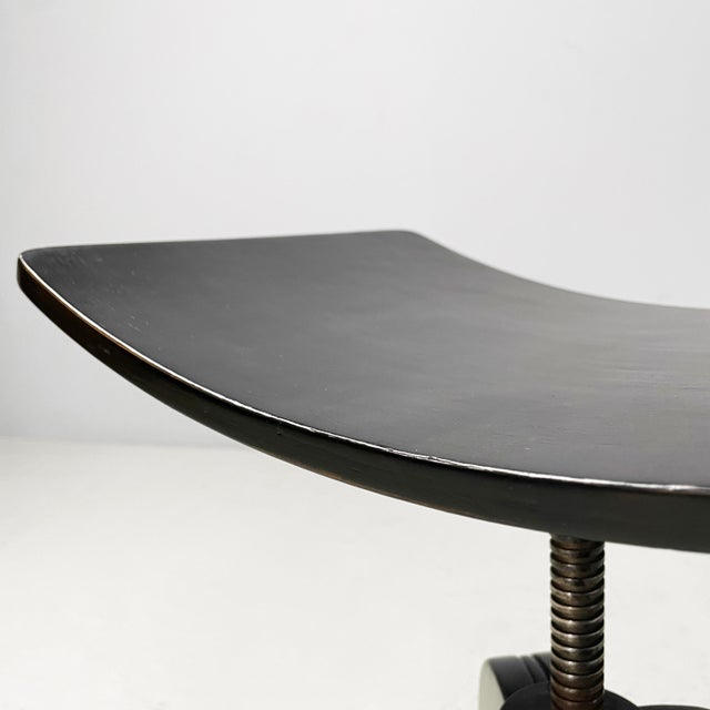 Wood Italian Art Deco Black Wooden Stool, Early 1900s For Sale - Image 7 of 18
