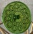 Glass Mid 20th-Century L. E. Smith Skirted Moon and Star Pedestal Cake Stand in Green For Sale - Image 7 of 18