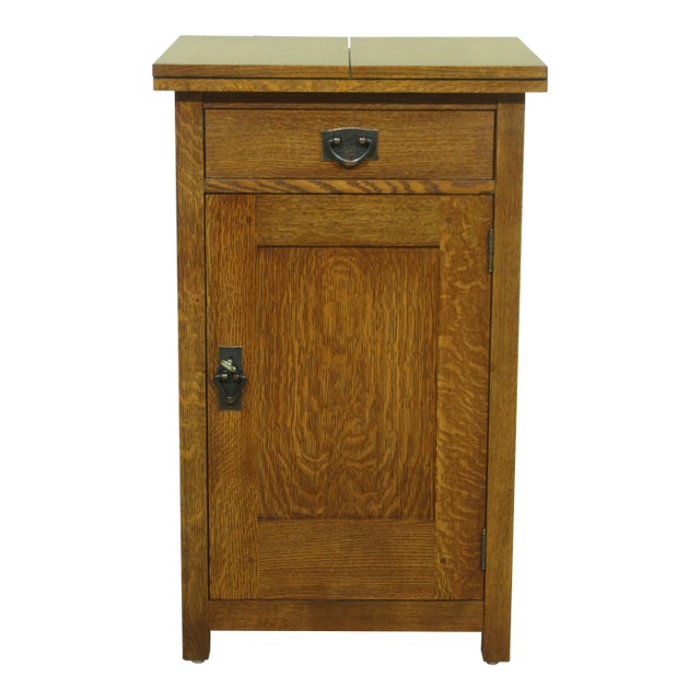 Stickley Mission Oak Arts & Crafts Flip Top Bar For Sale