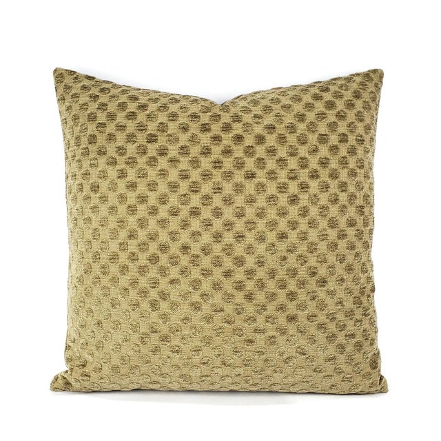 Contemporary Brown Polka Dot Chenille Pillow Cover For Sale In Portland, OR - Image 6 of 6