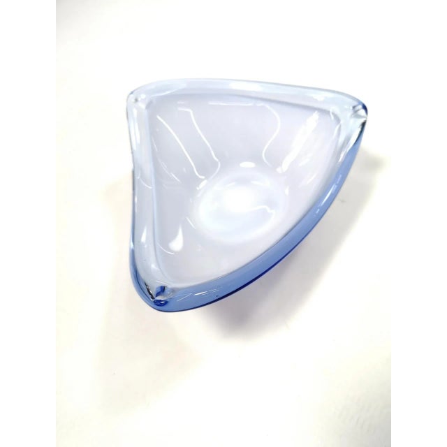 Signed, handmade Coquille glass vide-poche, Flygsfors, Sweden, 1958