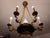 French Napoleon Empire Style Brass Chandelier with Swans and Green Glass Lampshades, 1970s For Sale - Image 9 of 18