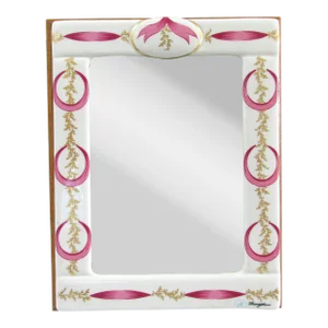 Mangani Italy Magenta and White Porcelain Frame