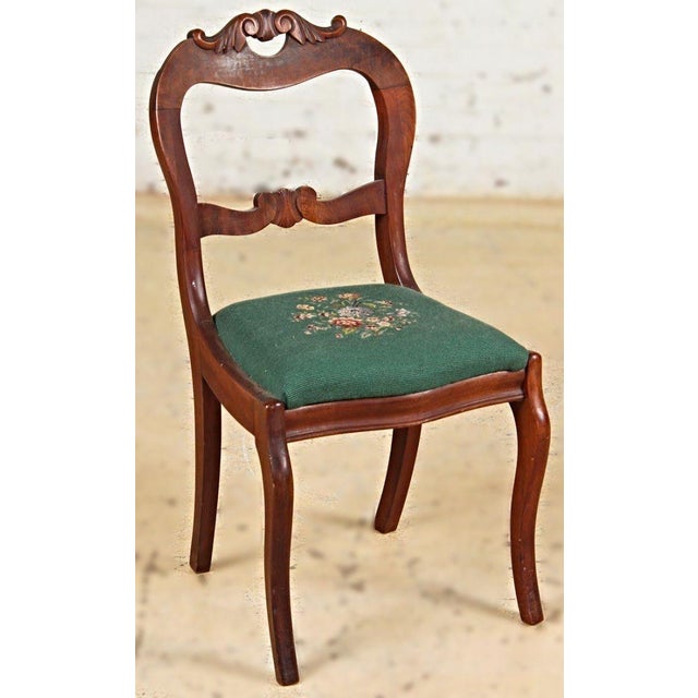 Antique Victorian Needlepoint Upholstered Chairs Set of 6 Chairish