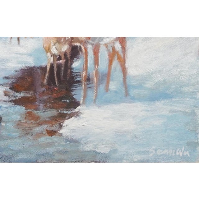 Original Oil Painting, a Deer Family For Sale - Image 4 of 5