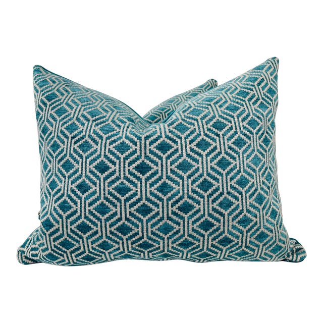 Romo "Niko" in Kingfisher 16"x20" Pillows- a Pair For Sale